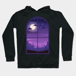 Night window view Hoodie